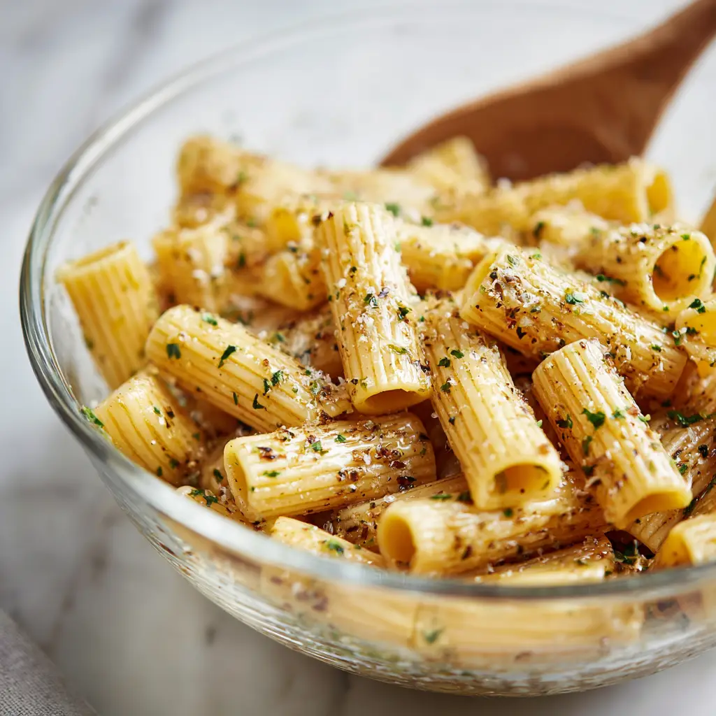 seasoned pasta ready for air fryer with parmesan and italian herbs