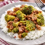 A quick ground beef meal cooked in one pan with fresh ingredients and spices.