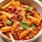 A delicious one-pot garlic butter pasta dish ready for a quick and easy dinner.