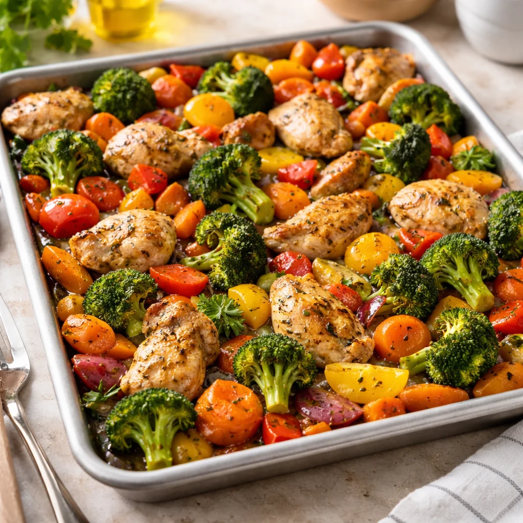 one pan chicken and vegetables