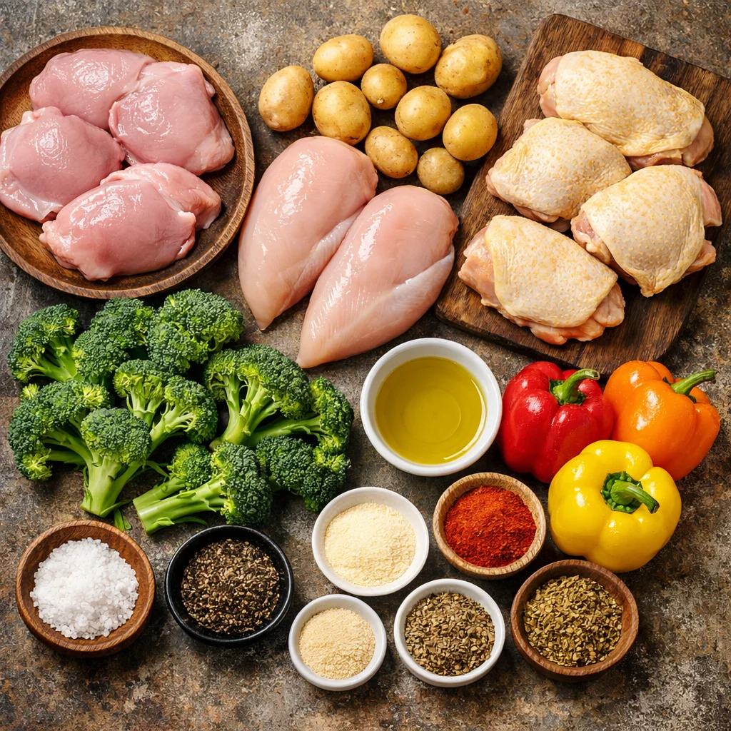 Simple One Pan Chicken and Vegetables for a Quick Dinner