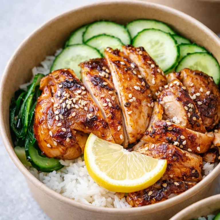 Healthy meal prep chicken and rice bowls with vegetables for a nutritious lunch.